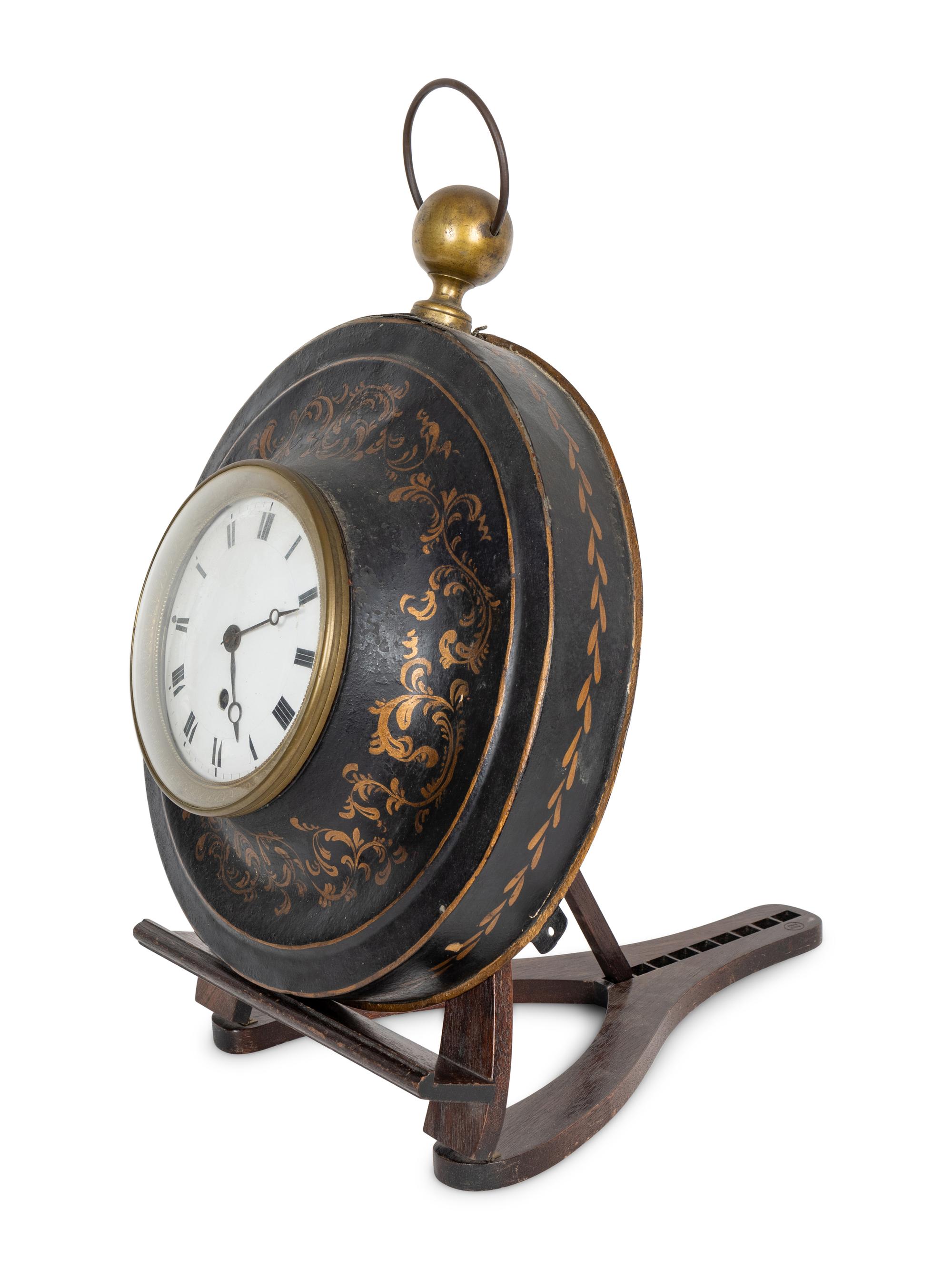 A French Tole Peinte Wall Clock