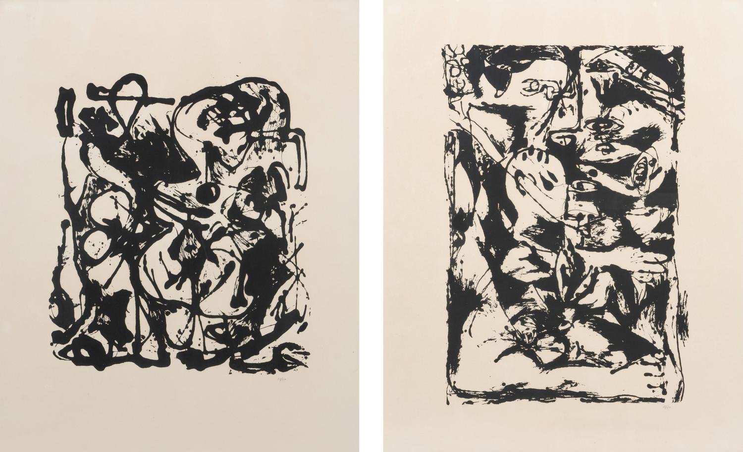 A Pair of Prints from Untitled Portfolio , 1951 (printed in 1964 by Lee Krasner and the Pollock Estate)