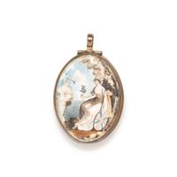 ANTIQUE, PORTRAIT MINIATURE PENDANT