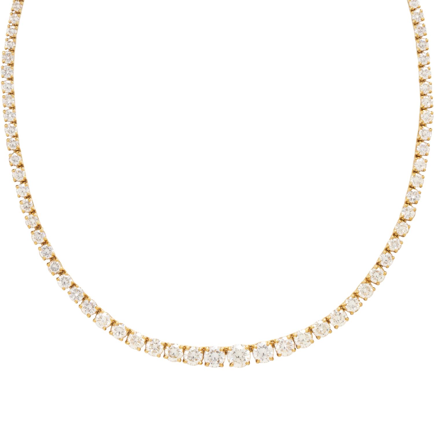 YELLOW GOLD AND DIAMOND RIVIÈRE NECKLACE