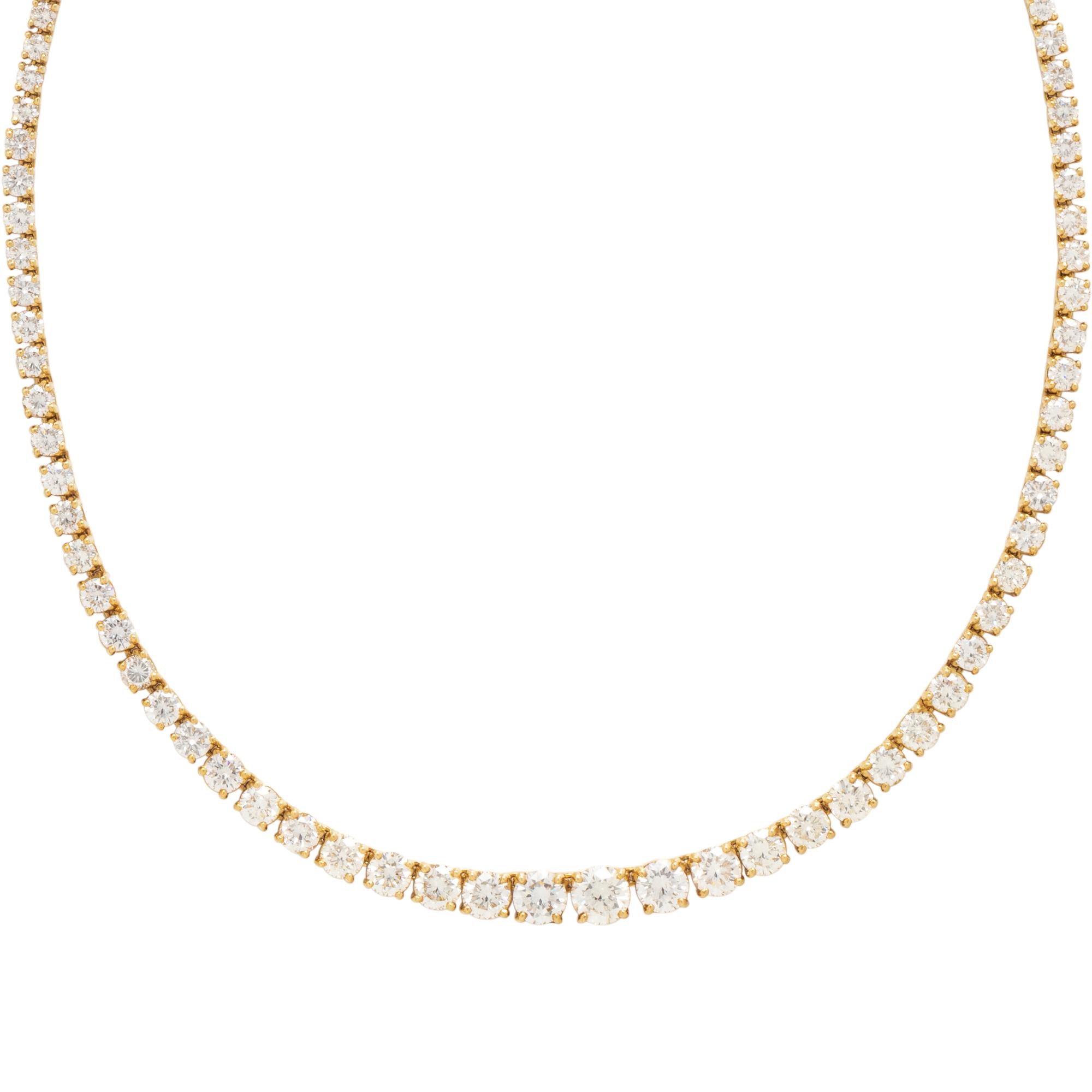 YELLOW GOLD AND DIAMOND RIVIÈRE NECKLACE
