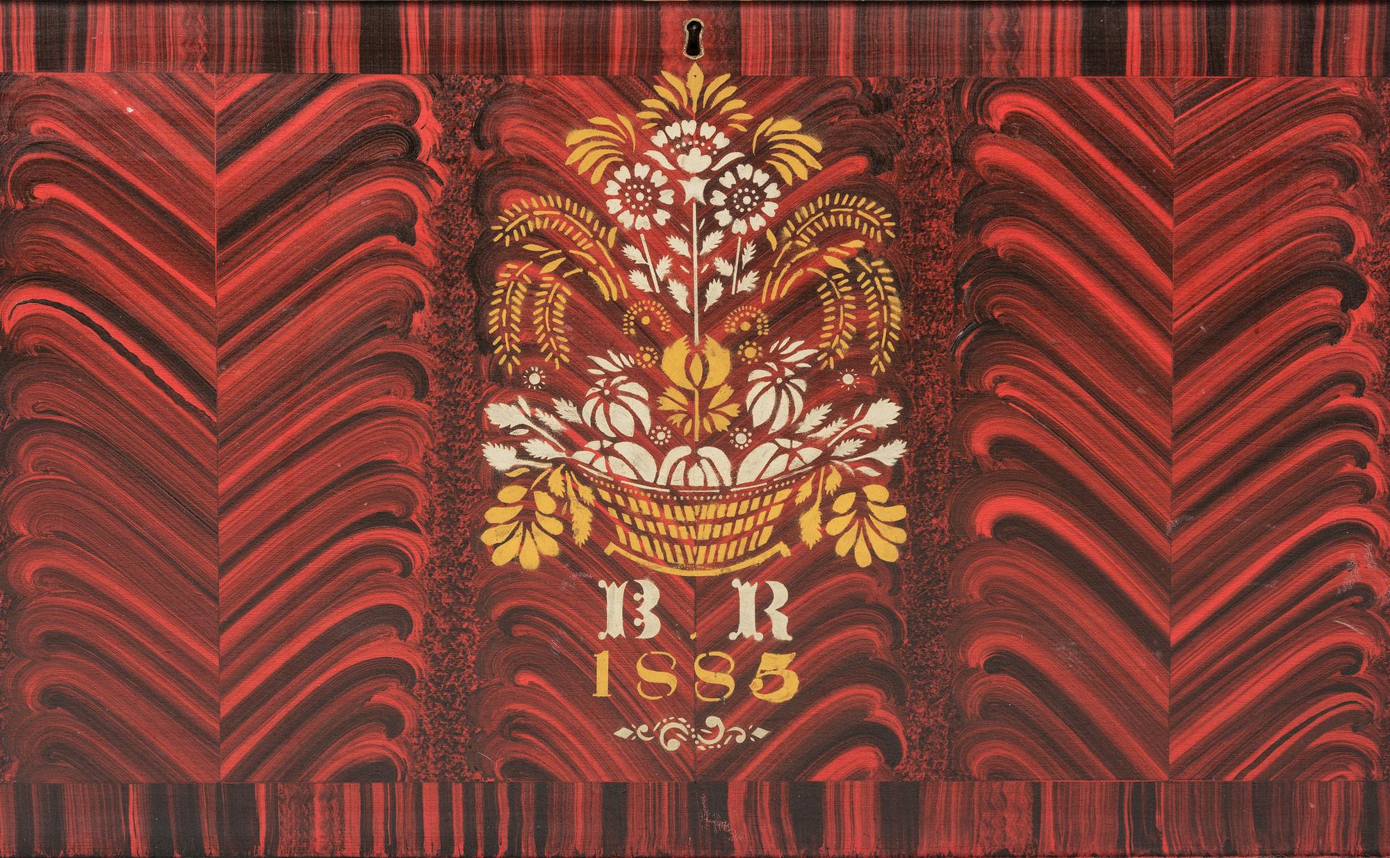A Paint Decorated Poplar Blanket Chest by Jacob Werrey (1838-1893)