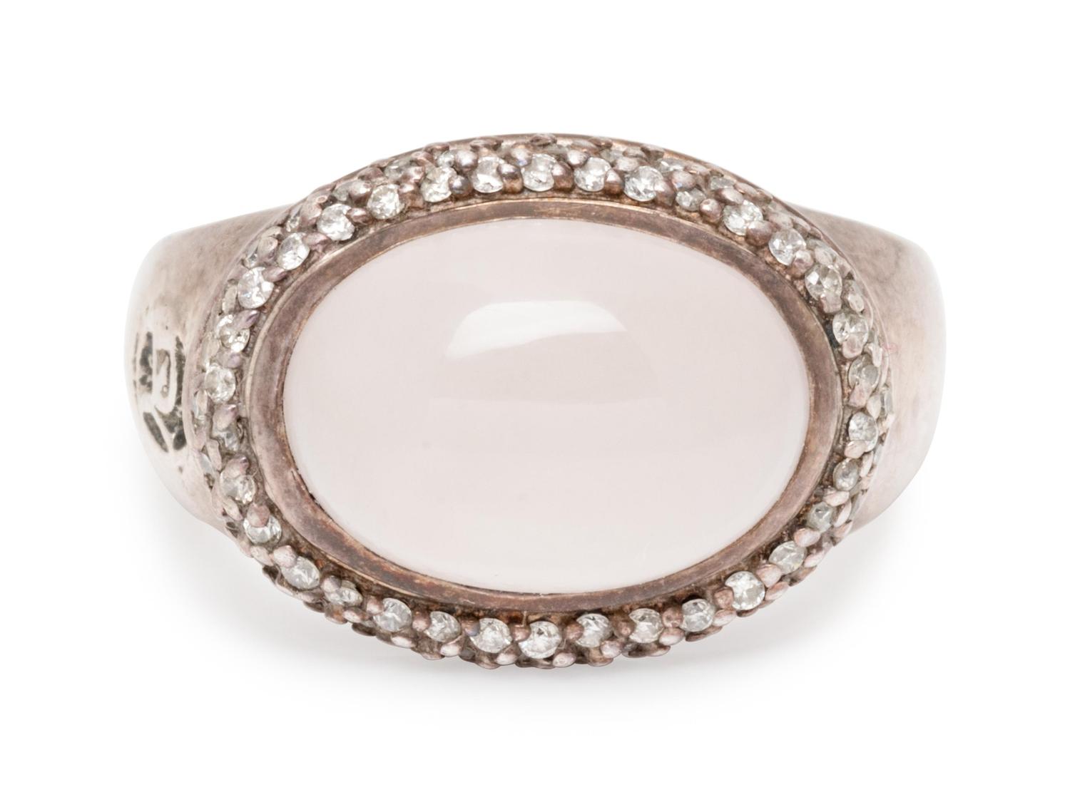 DAVID YURMAN, ROSE QUARTZ AND DIAMOND RING