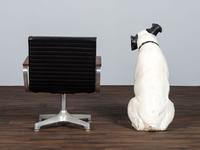 A Large RCA Papier Mache 'Nipper' Store Display Figure and RCA Armchair