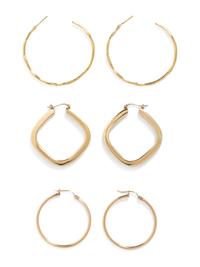 A Collection of Yellow Gold Hoop Earrings,