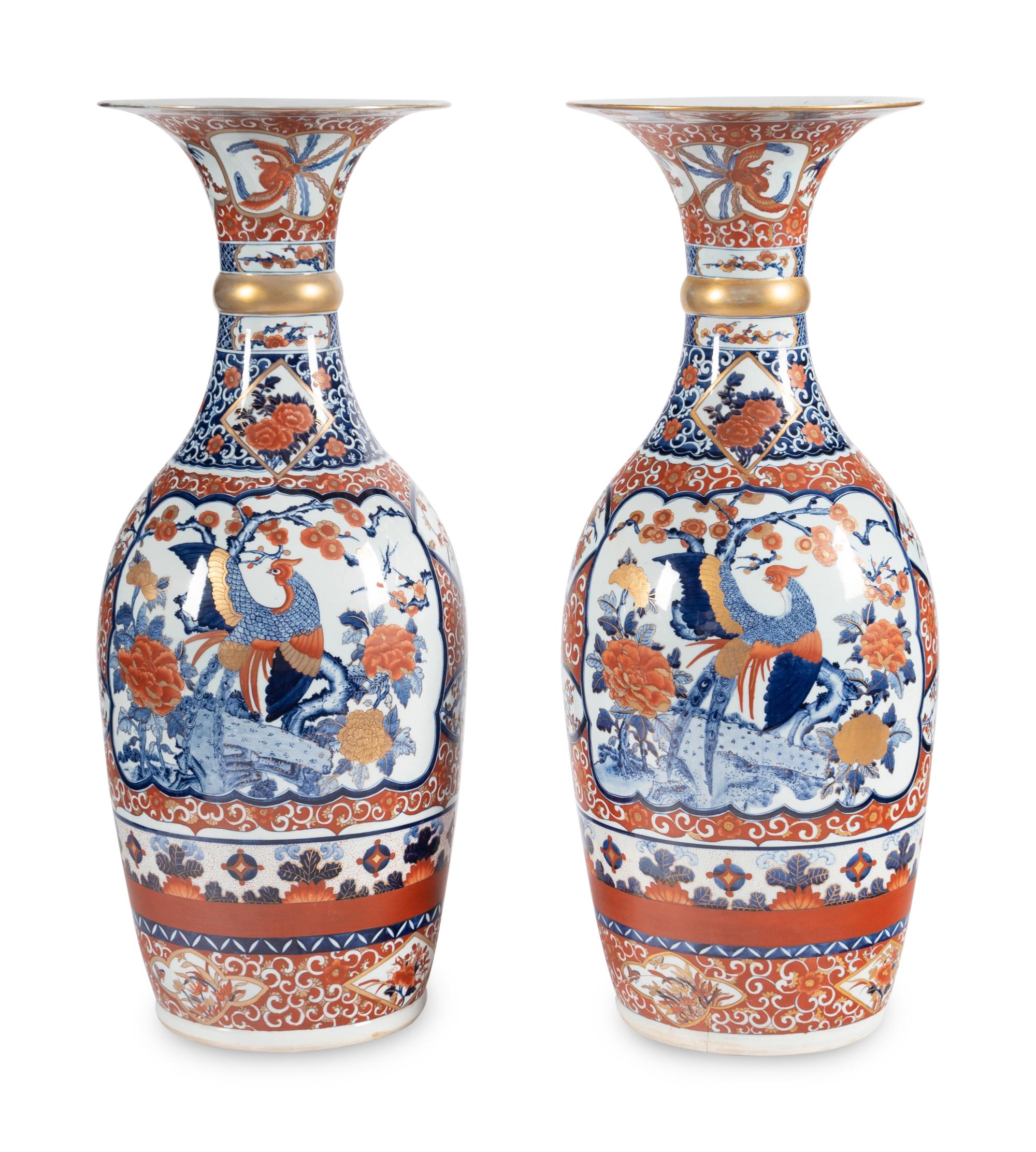 A Pair of Large Japanese Porcelain Vases