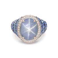 ROBERT PROCOP, STAR SAPPHIRE, SAPPHIRE AND DIAMOND RING