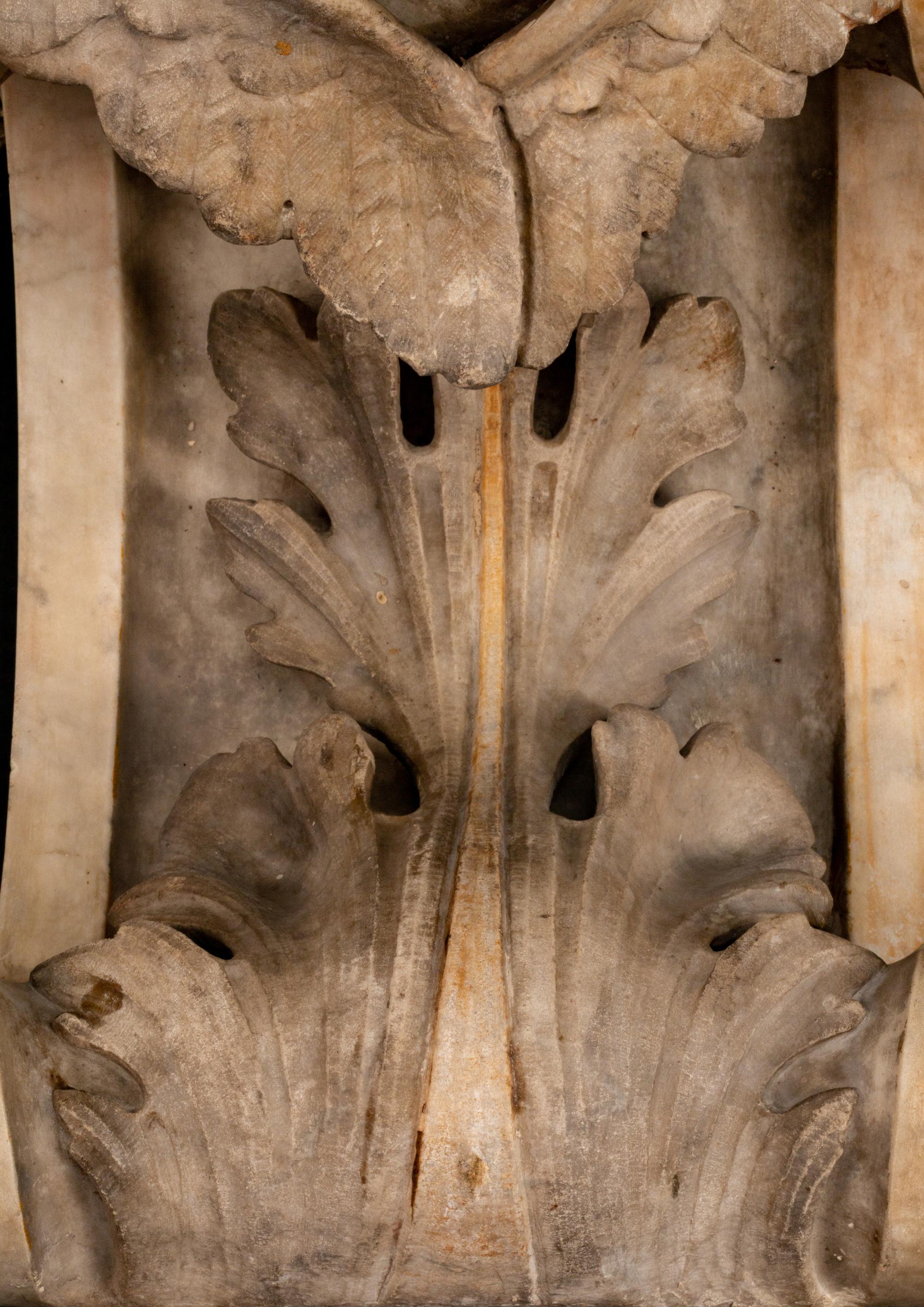 A Pair of Italian Amorini-Carved Marble Brackets — 18TH/19TH CENTURY