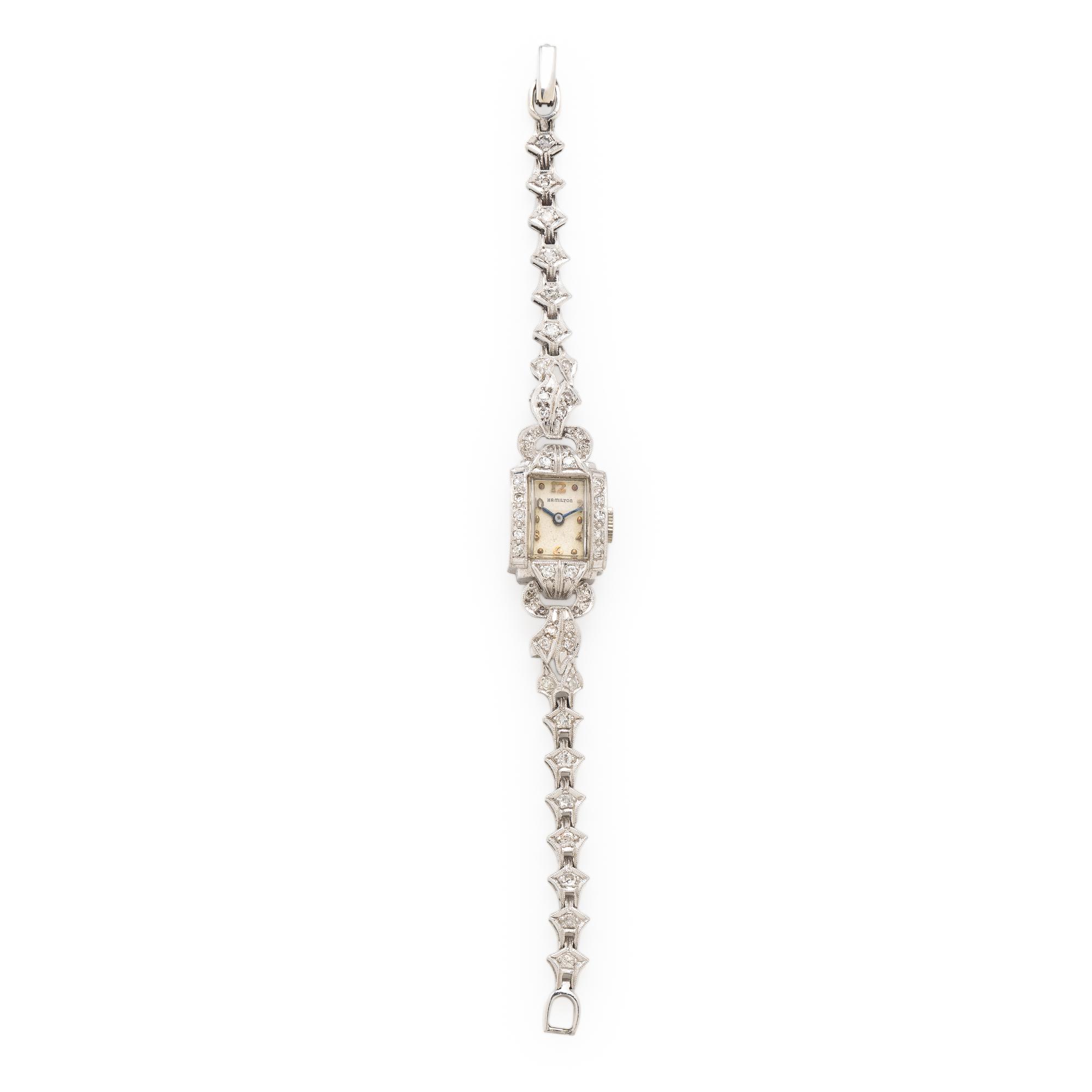 Hamilton, White Gold and Diamond Watch