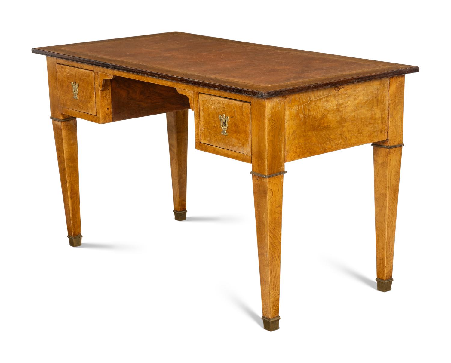 A Directoire Burl Walnut Bureau Plat
