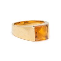 CARTIER, YELLOW GOLD AND CITRINE 'TANK' RING