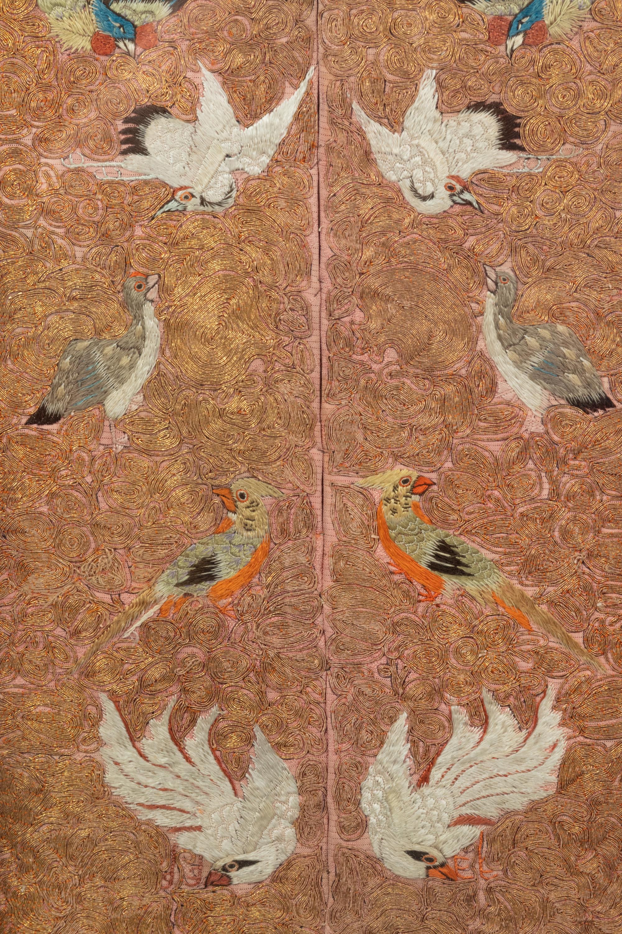 A Chinese Embroidered Silk Panel