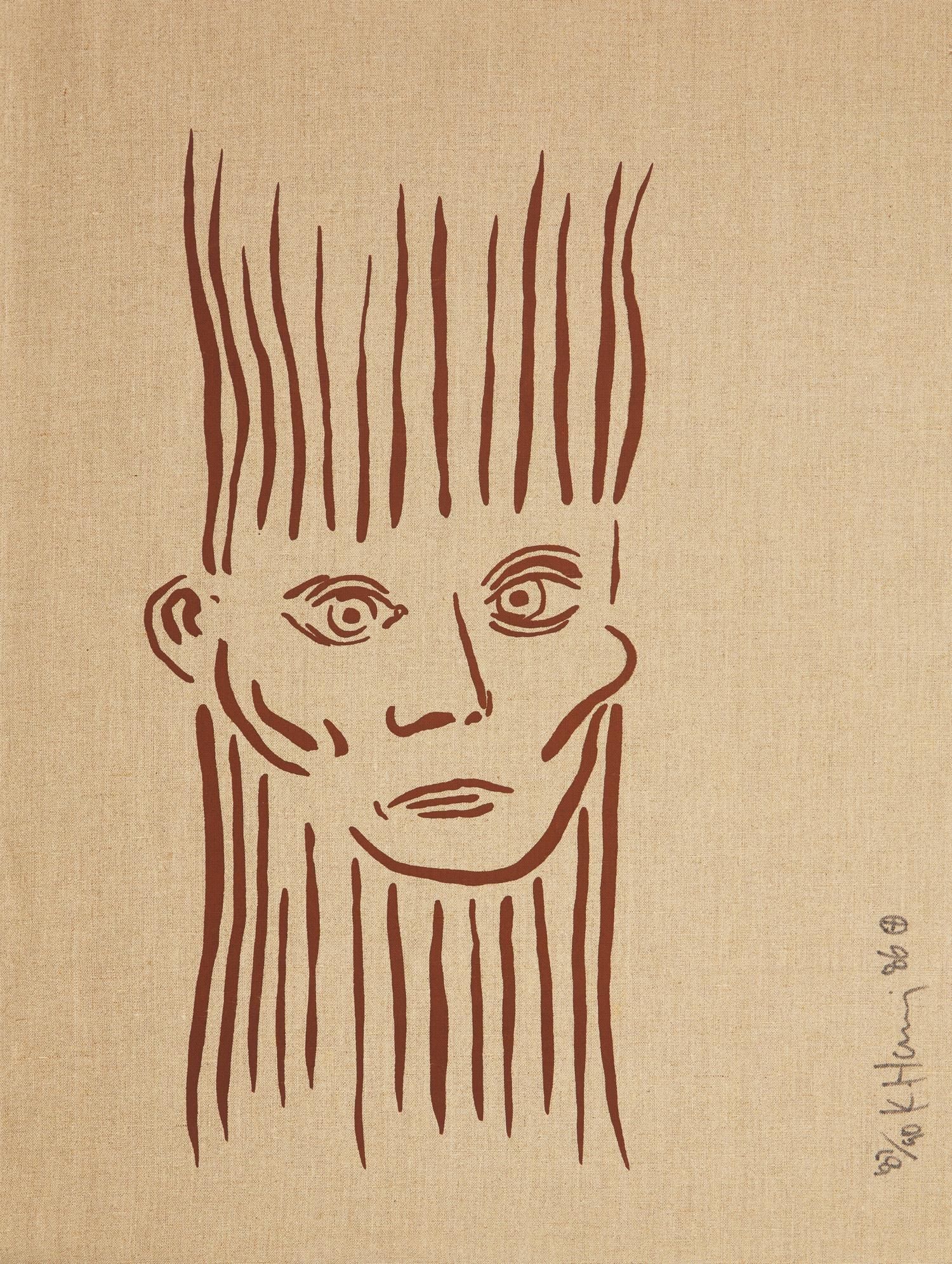 Keith Haring (American, 1958-1990) — Portrait of Joseph Beuys , 1986