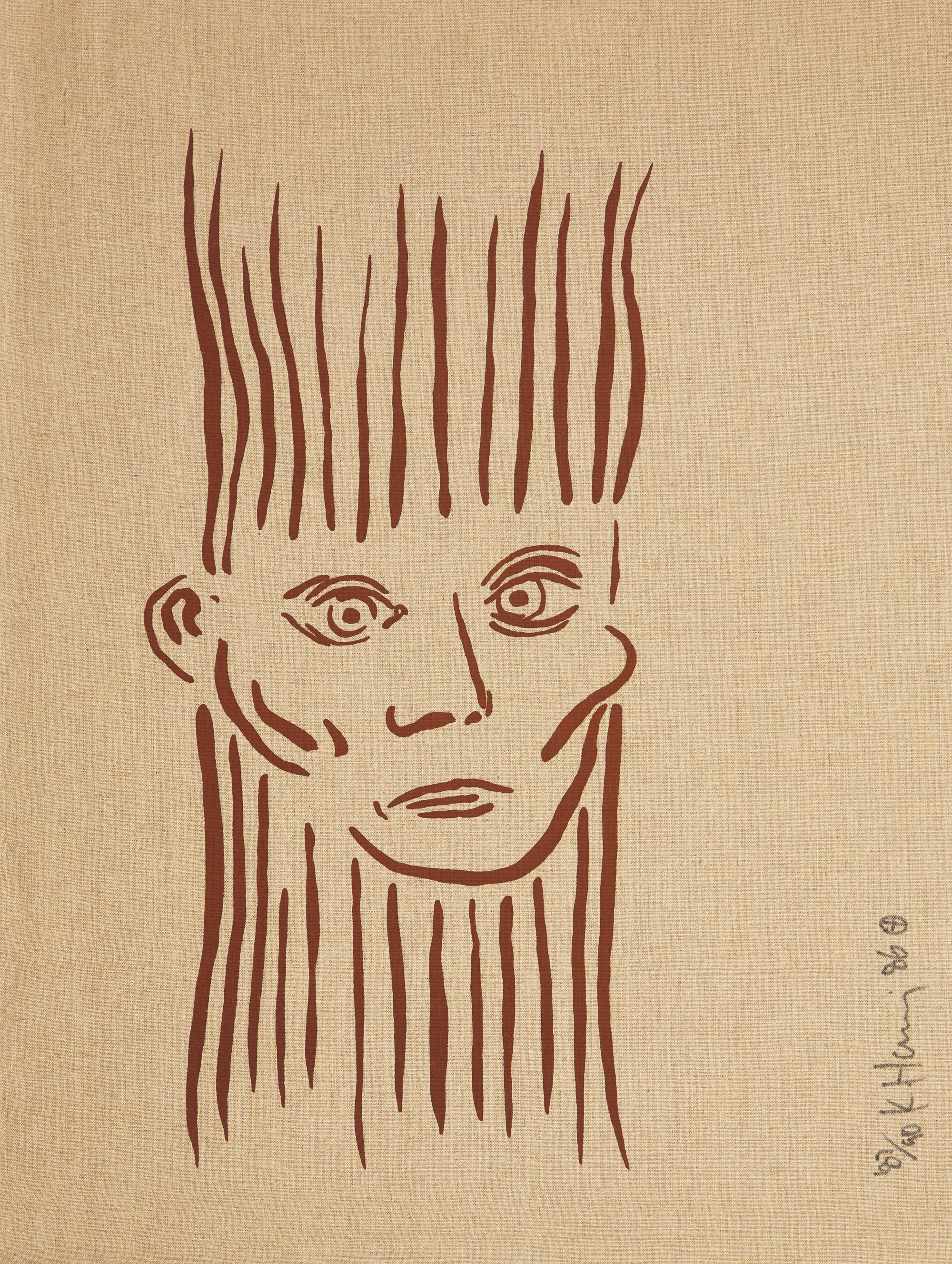 Keith Haring (American, 1958-1990) — Portrait of Joseph Beuys , 1986