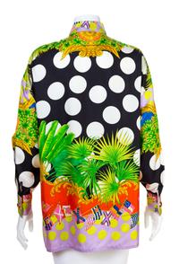 A Gianni Versace Silk Print Shirt, Size 40.
