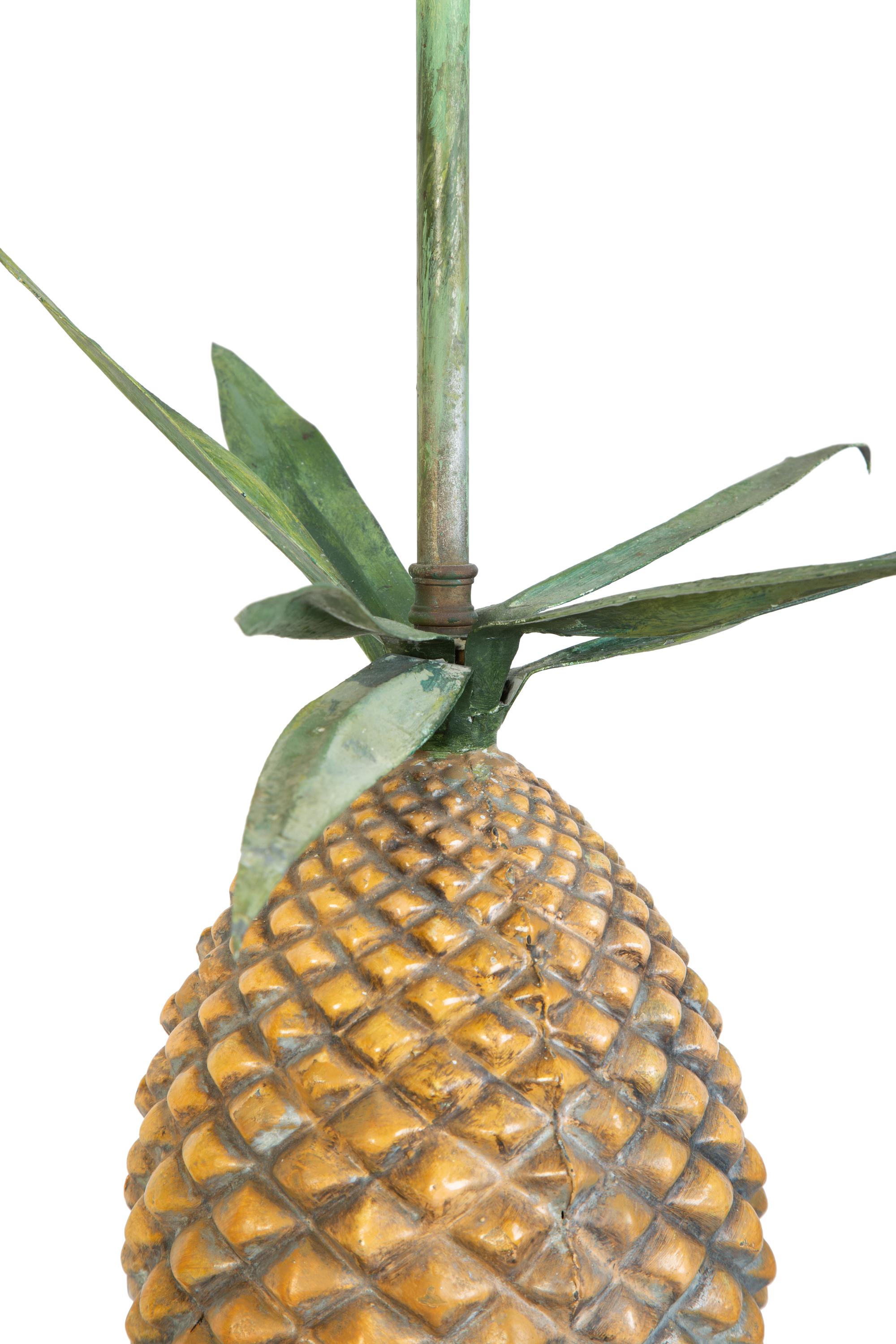 A Pair of Painted Metal Pineapple-Form Table Lamps — 21ST CENTURY
