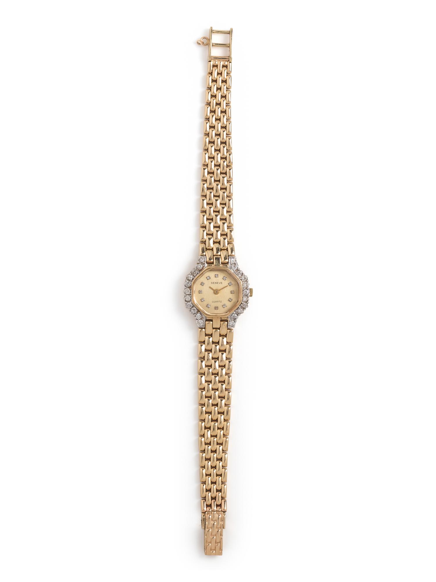 14K YELLOW GOLD AND DIAMOND WRISTWATCH