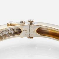 Trio of 14K Bangles Pavé-Set with Diamonds