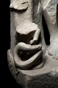 A Roman Marble Base Fragment, Possibly of Apollo or Asklepios