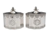 A Pair of George III Silver Tea Caddies