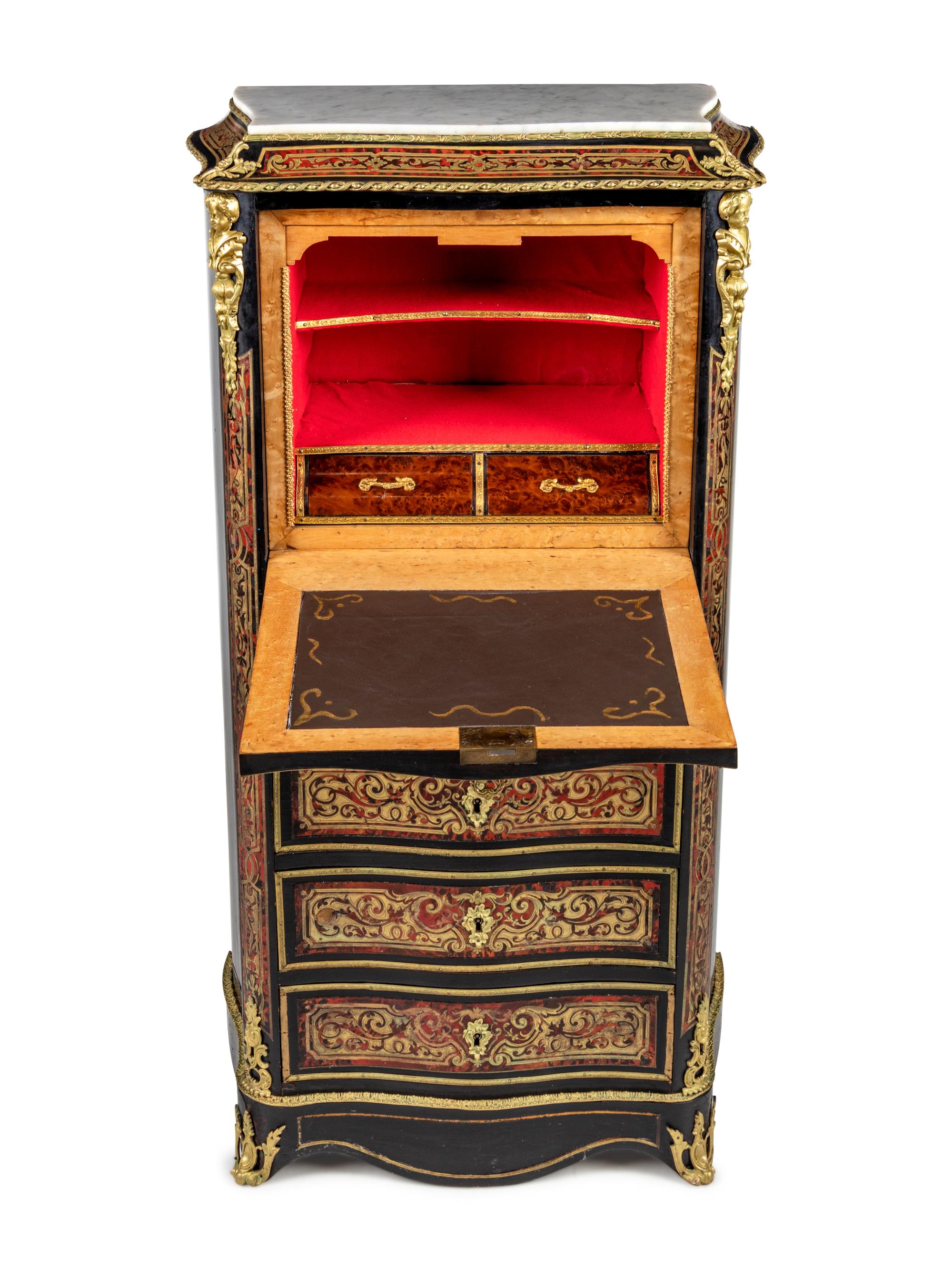A Napoleon III Boulle Marquetry Semainier