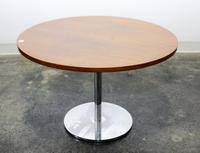A Circular Danish Teak and Chrome Occasional Table Height 19 3/4 x diameter 29 3/4 inches. — 1950s