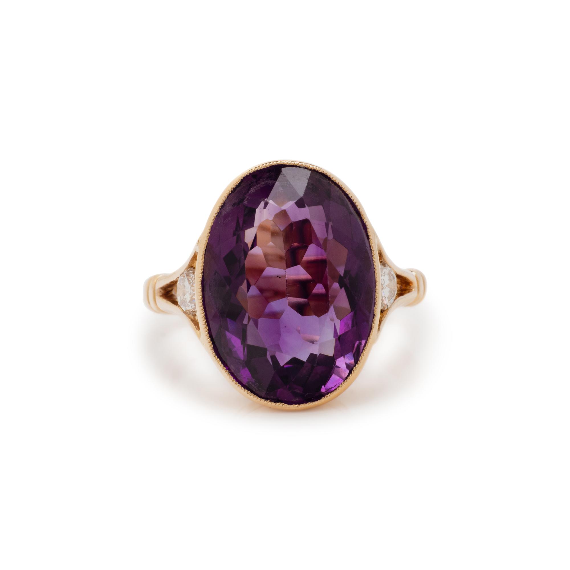 AMETHYST AND DIAMOND RING