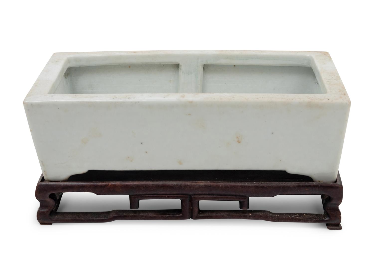 A Blanc-de-Chine Porcelain Rectangular Cachepot