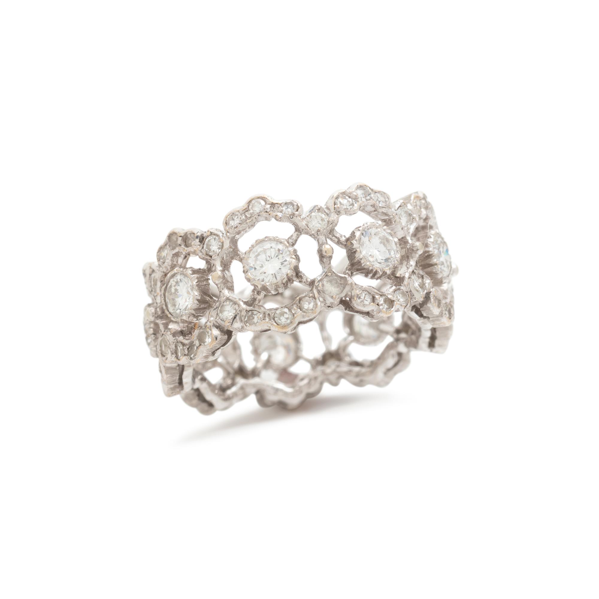 BUCCELLATI, WHITE GOLD AND DIAMOND RING