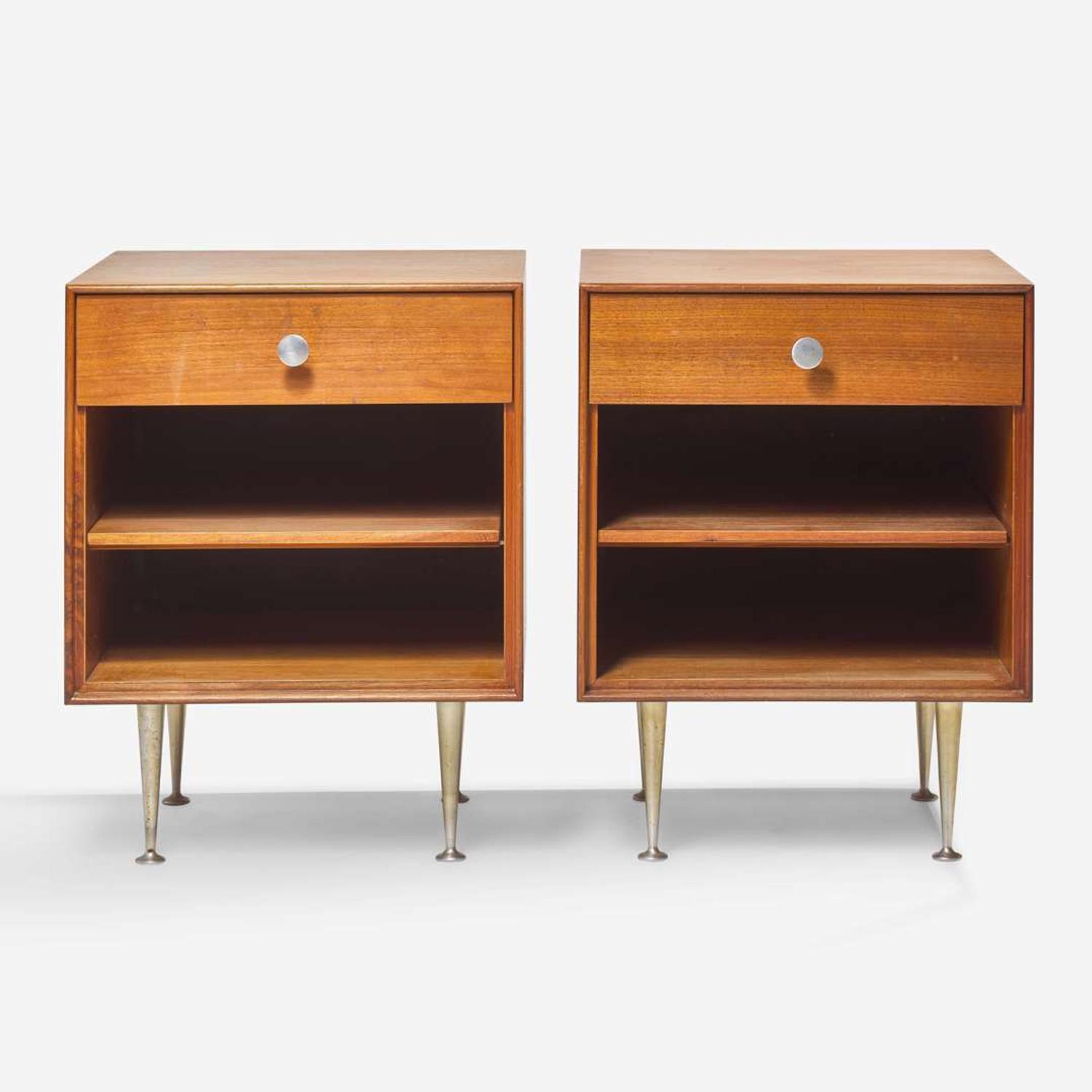 George Nelson (American, 1908-1986) Pair of Thin Edge Nightstands, Herman Miller, USA, circa 1950s