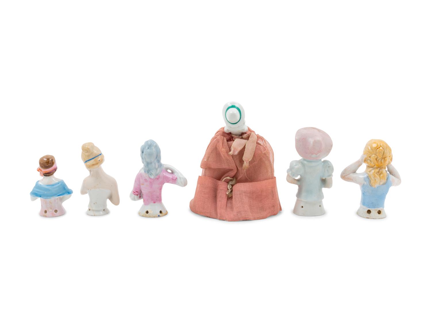 A Group of Seven Porcelain Brush Handles