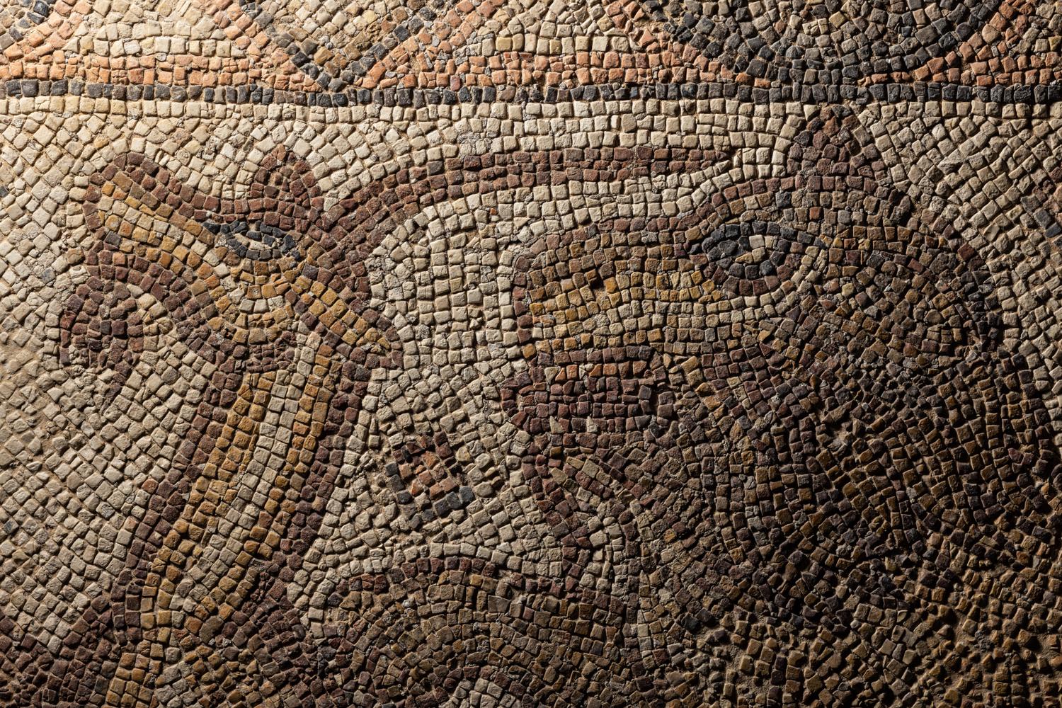 A Late Roman Stone Mosaic of a Lion Hunting Prey