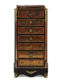 RELEASED TO OWNER -- A Napoleon III Style Boulle Marquetry and Marble-Top Secrétaire à Abbatant