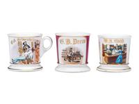 Three Tradesman's Porcelain Occupational Shaving Mugs