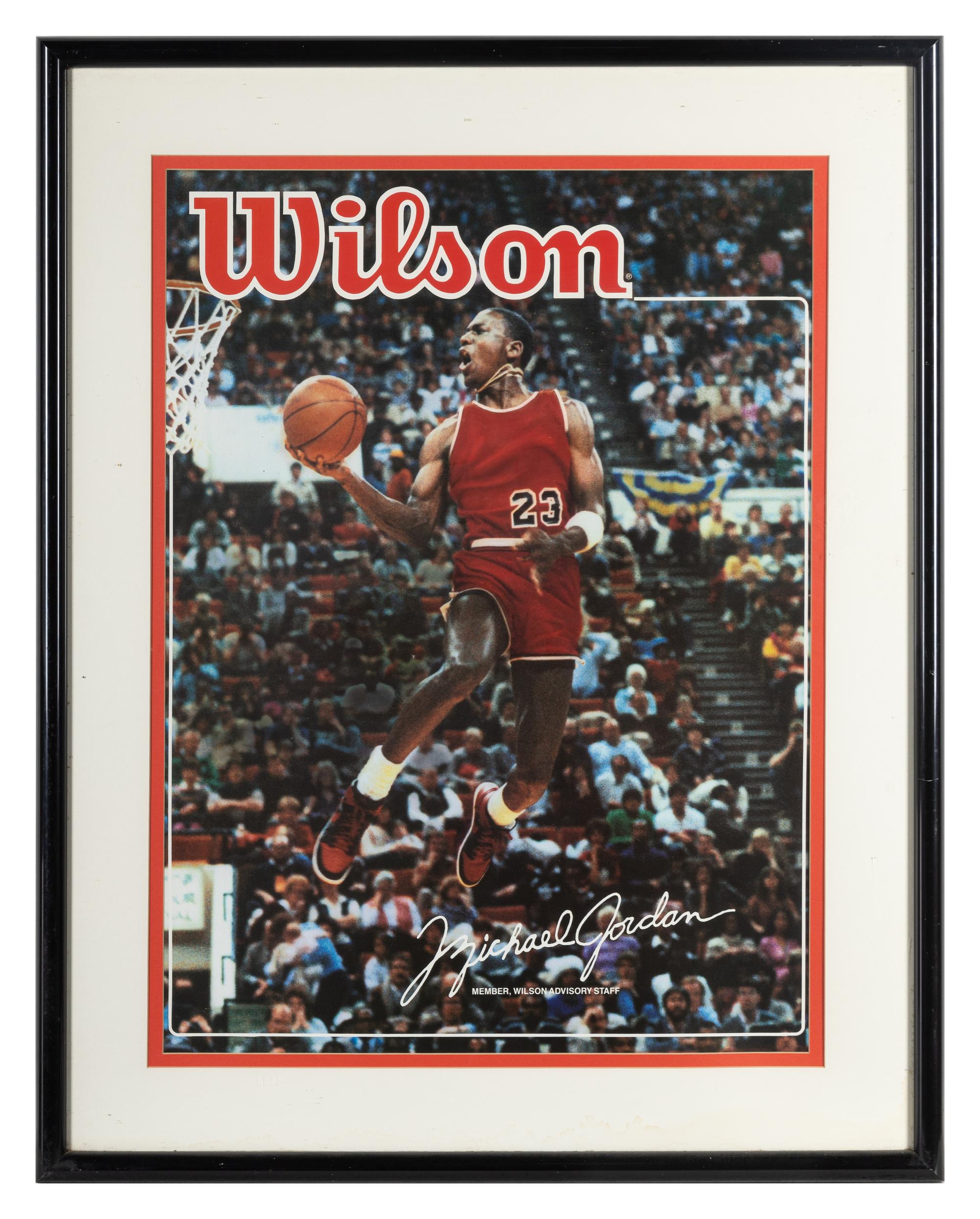 A Large Vintage Michael Jordan Wilson Sporting Goods Advertising Poster / Display,
