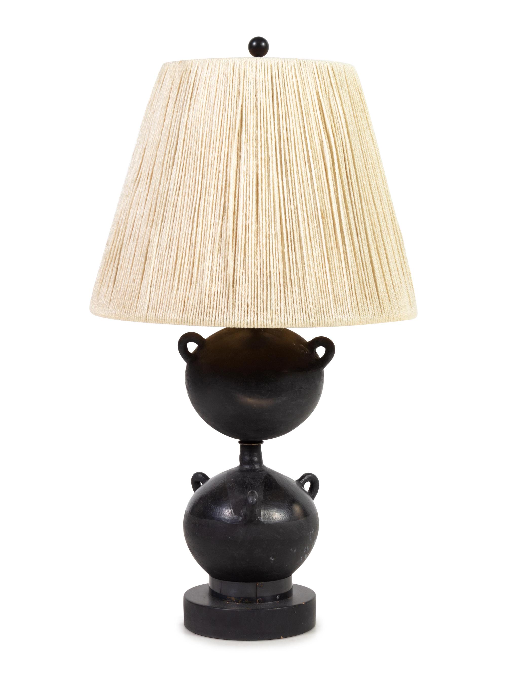 A Black Ceramic Table Lamp