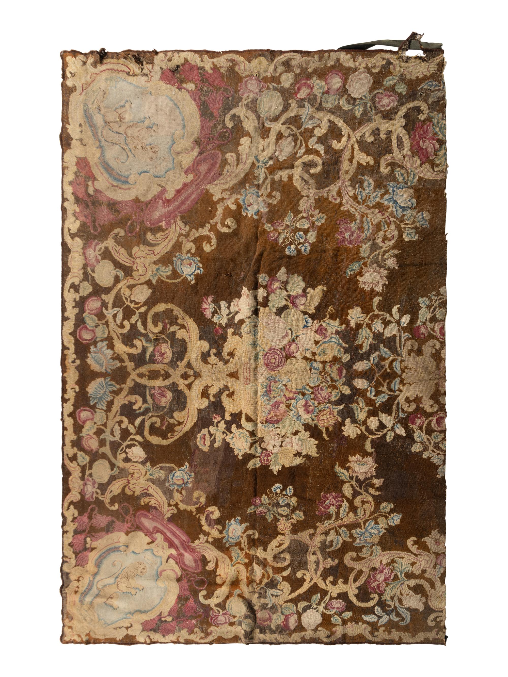 An Aubusson Needlepoint Rug Fragment