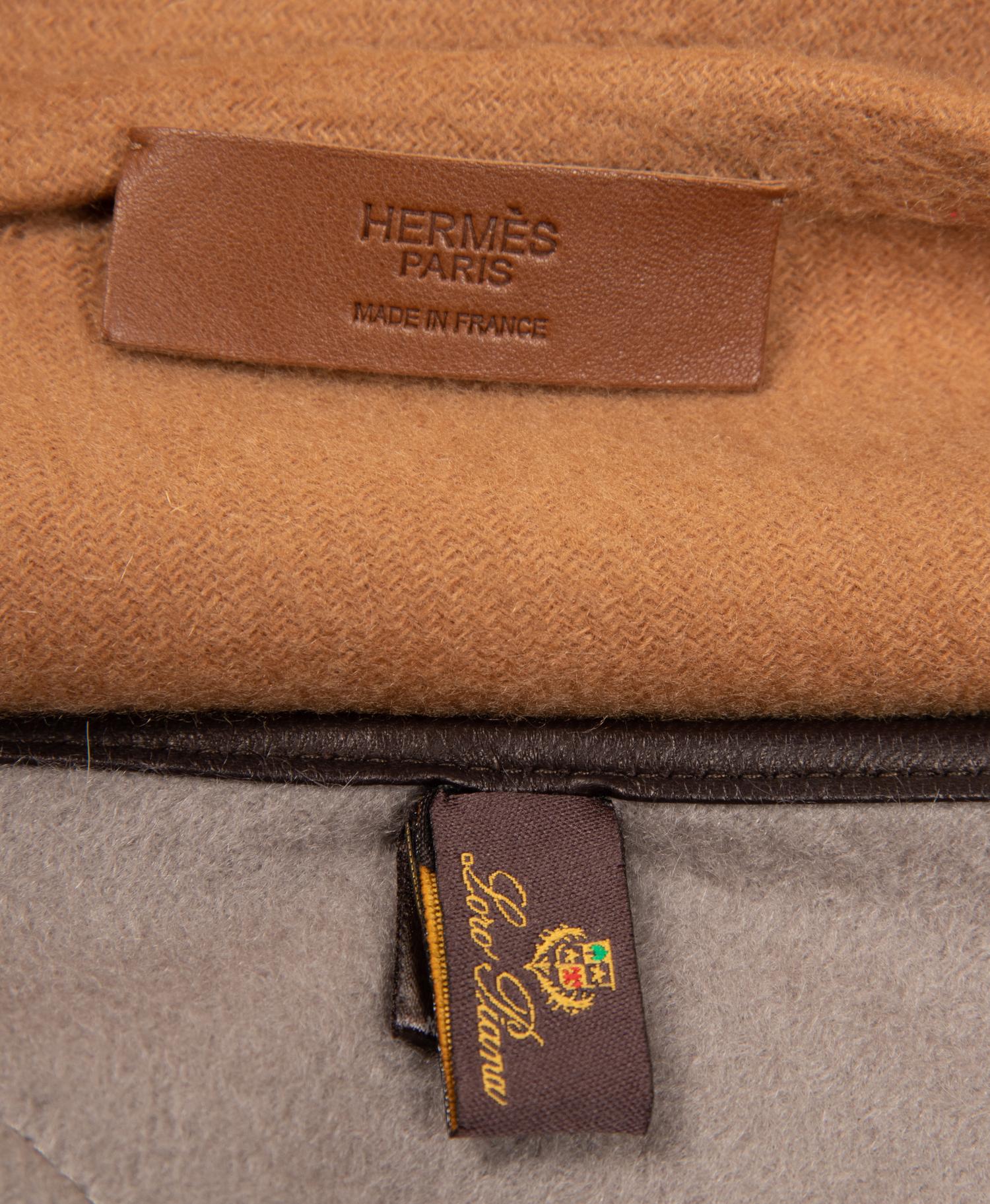 Two Cashmere Shawls with Leather Fringe: One Hermès, One Loro Piana