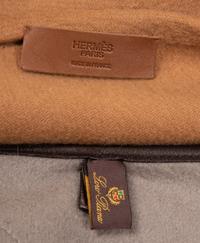 Two Cashmere Shawls with Leather Fringe: One Hermès, One Loro Piana