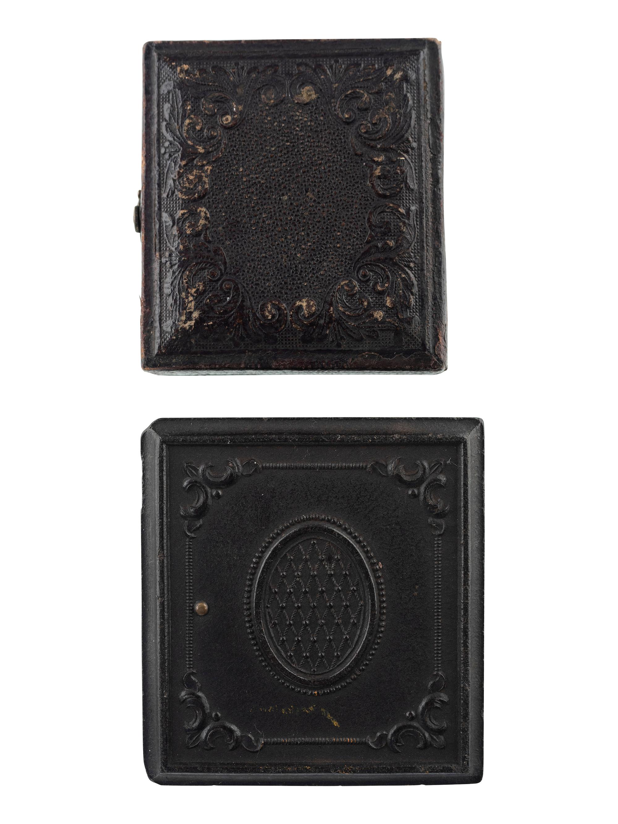 [CIVIL WAR]. A group of 2 Abbott & Co. sixteenth plate tintypes of Generals Louis Blenker and Winfield Scott.