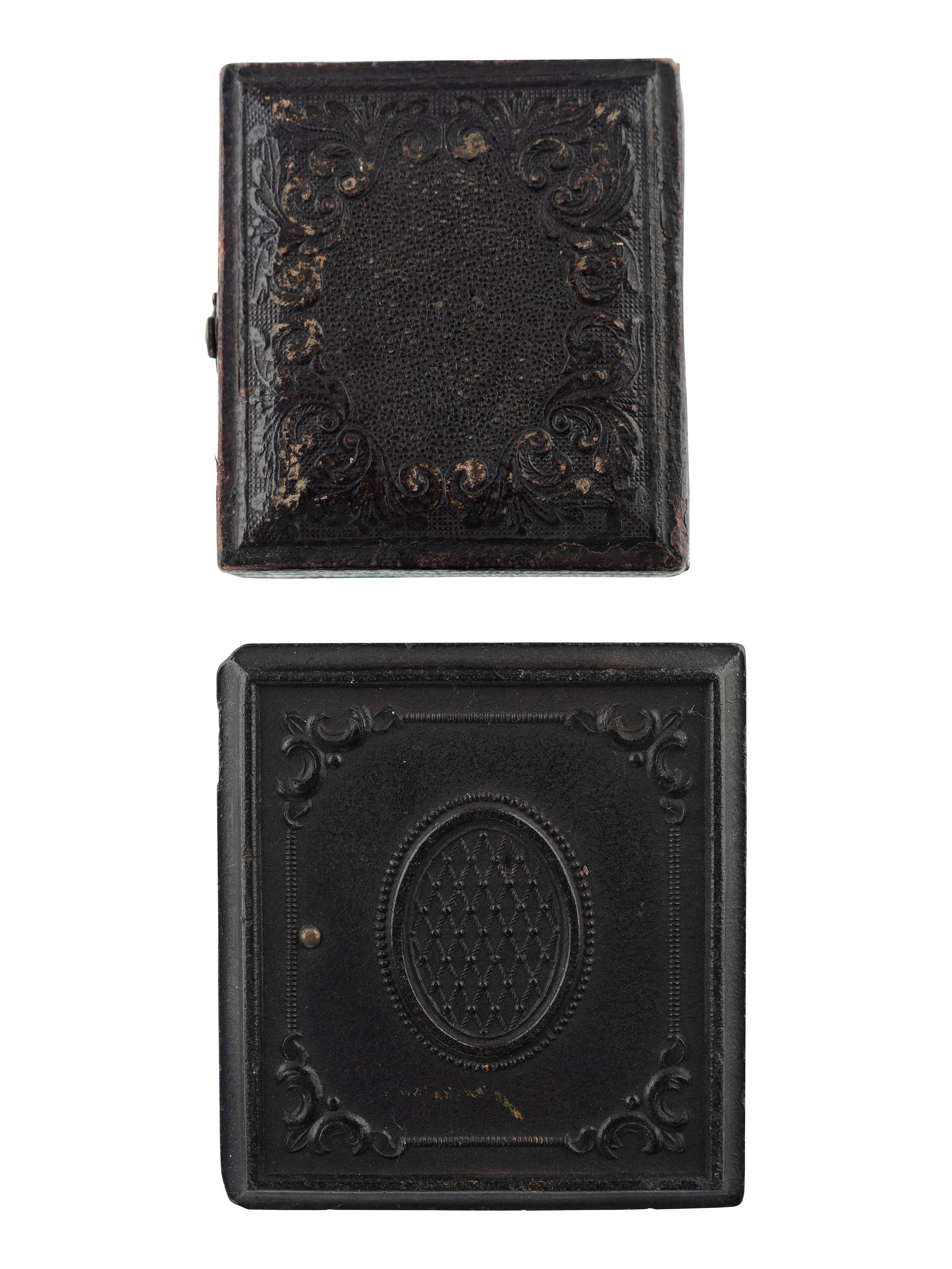 [CIVIL WAR]. A group of 2 Abbott & Co. sixteenth plate tintypes of Generals Louis Blenker and Winfield Scott.