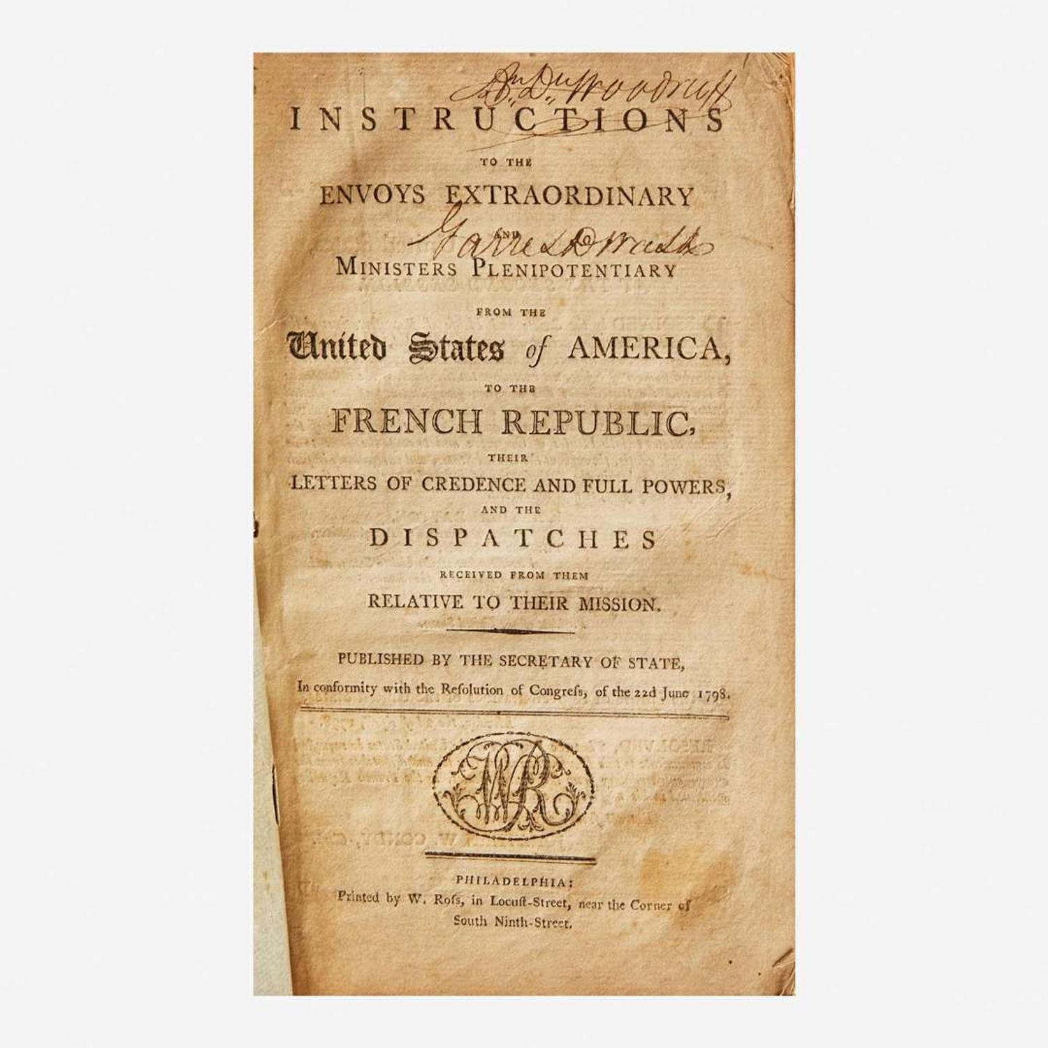 [Americana] [XYZ Affair] Group of 3 Titles