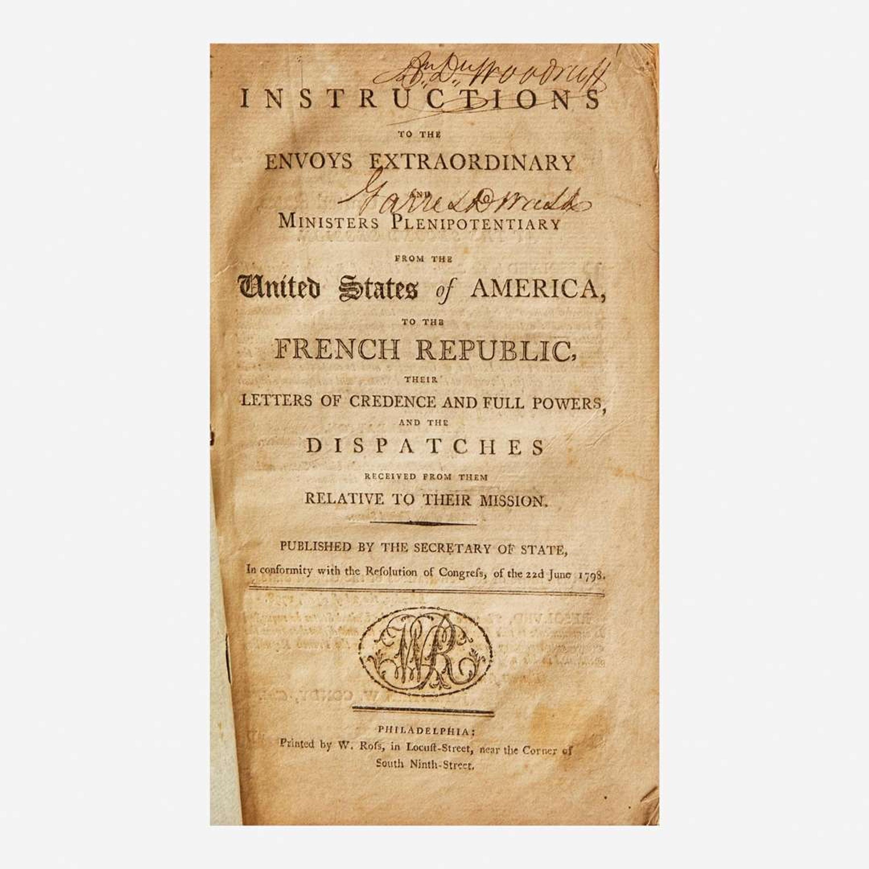 [Americana] [XYZ Affair] Group of 3 Titles