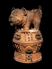 A Maya Red-Ware Jaguar Incensario