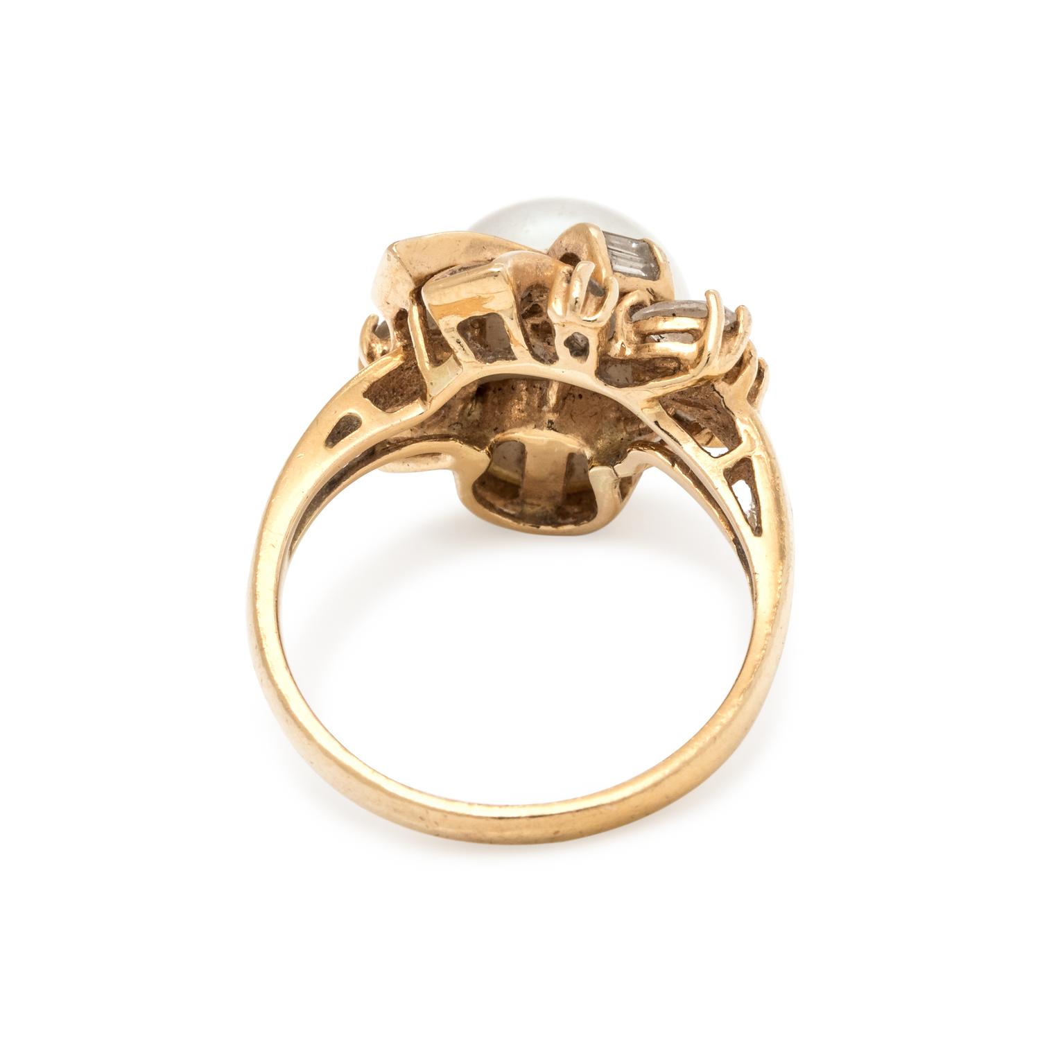 CULTURED PEARL AND DIAMOND RING