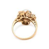 CULTURED PEARL AND DIAMOND RING