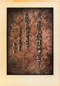 Mark Tobey, (American, 1890-1976), A group of 5 prints: They've Come Back II, 1971 Divertimento, 1971 Glowing Fall, 1975 Liberation, 19