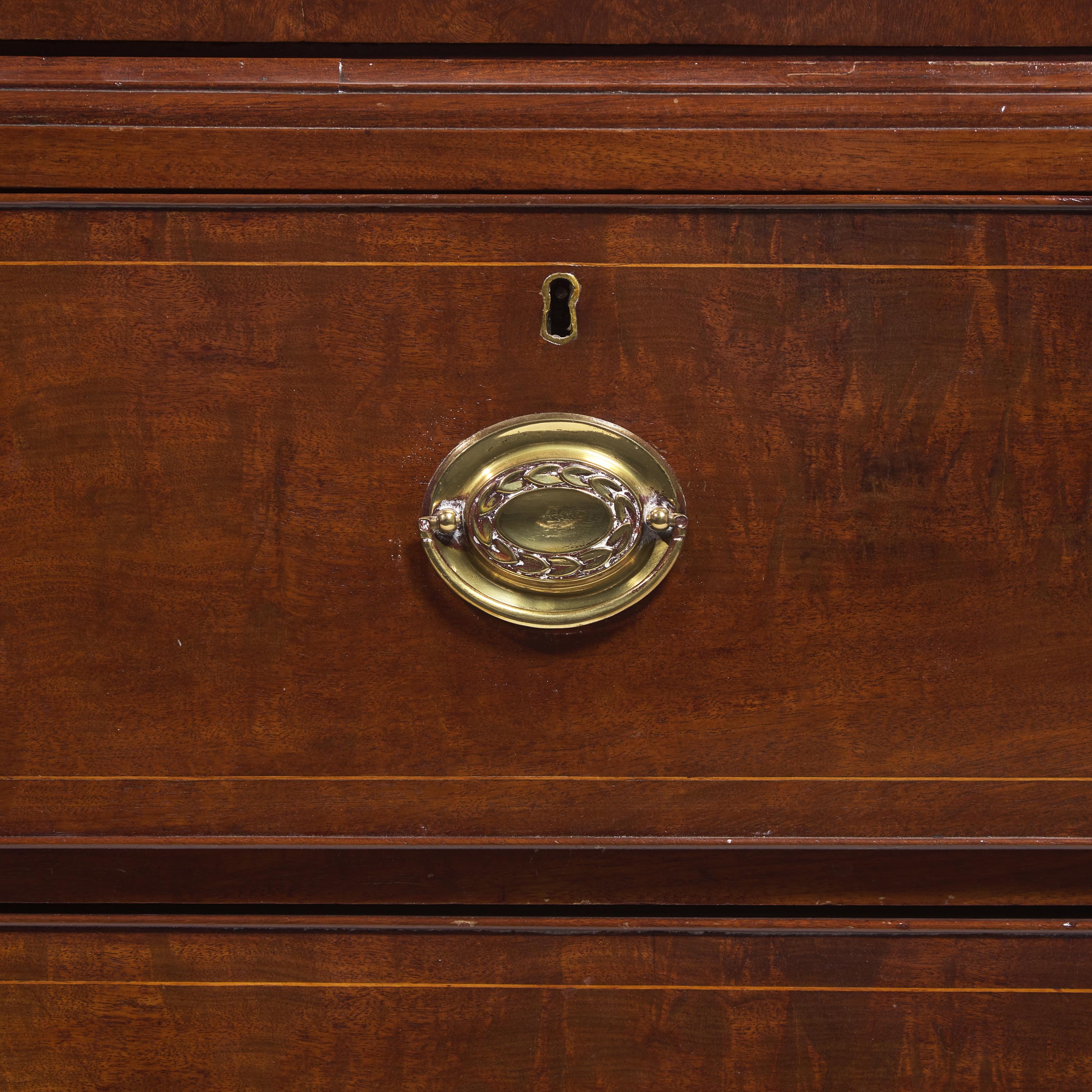 A Chippendale Inlaid Mahogany Linen Press