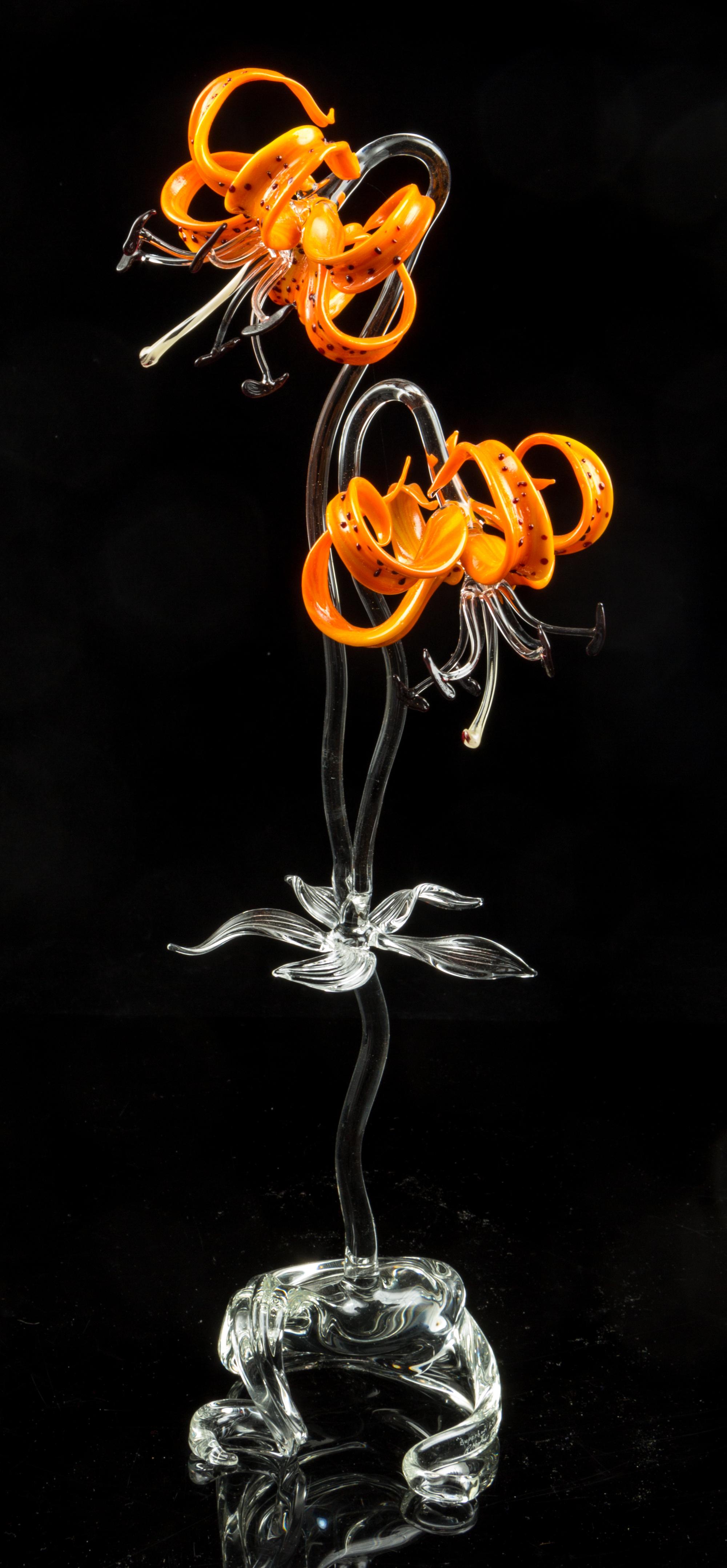 An American Studio Glass Sculpture, Ronnie Hughes (b. 1954) Height 18 1/2 inches.