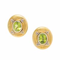 Bicolor Gold and Peridot Earrings